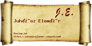 Juhász Elemér névjegykártya